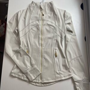 Lululemon Athletica White Zip Front Define Jacket with Gold Hardware